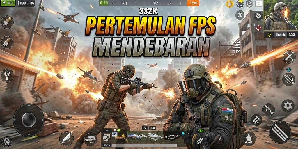 Gameplay FPS seru dengan pertempuran mendebarkan.