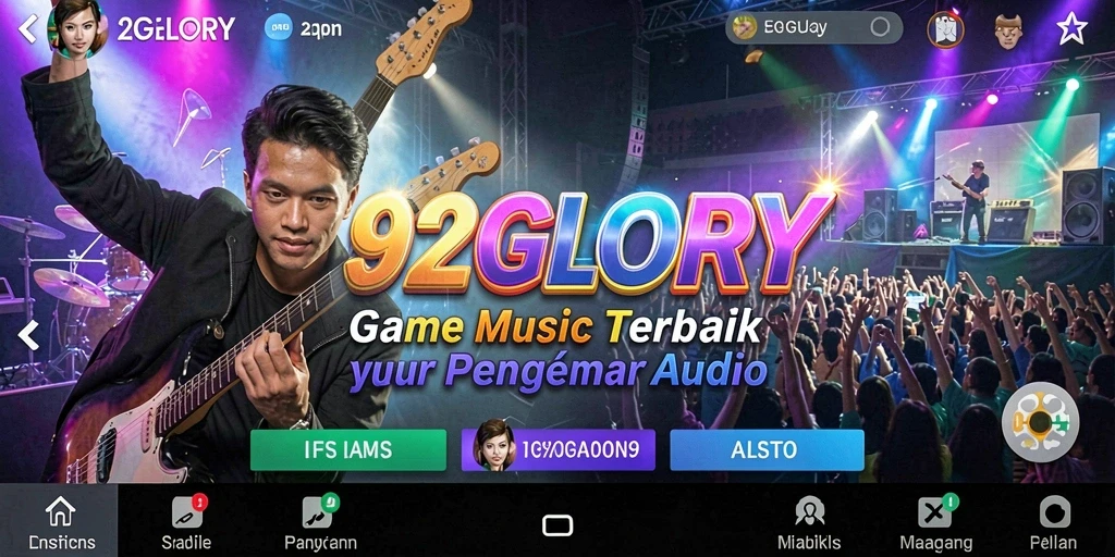 Screenshot gameplay 92GLORY menampilkan keseruan bermain musik.