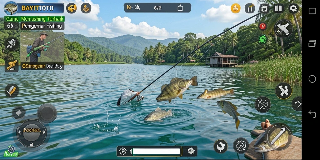 Screenshot gameplay BAYITOTO menunjukkan aksi memancing yang seru dan realistis.