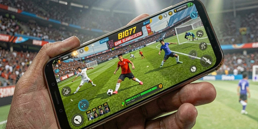 Tampilan utama gameplay BIG77 yang penuh aksi olahraga.