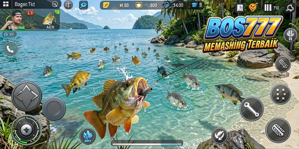 Tangkapan besar dalam permainan memancing yang menarik.