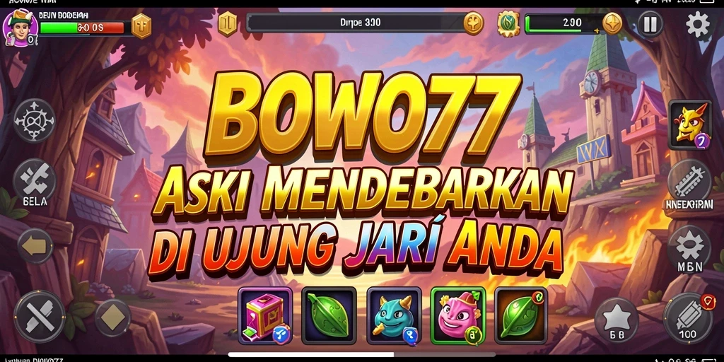 Screenshot utama BOWO77 menunjukkan karakter dalam pertempuran mendebarkan.