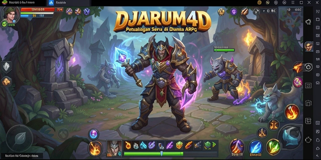 Gameplay seru DJARUM4D dengan pertarungan ARPG yang mendebarkan.