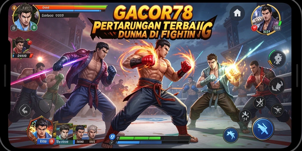 Screenshot GACOR78 menampilkan aksi pertarungan yang seru dan intens.