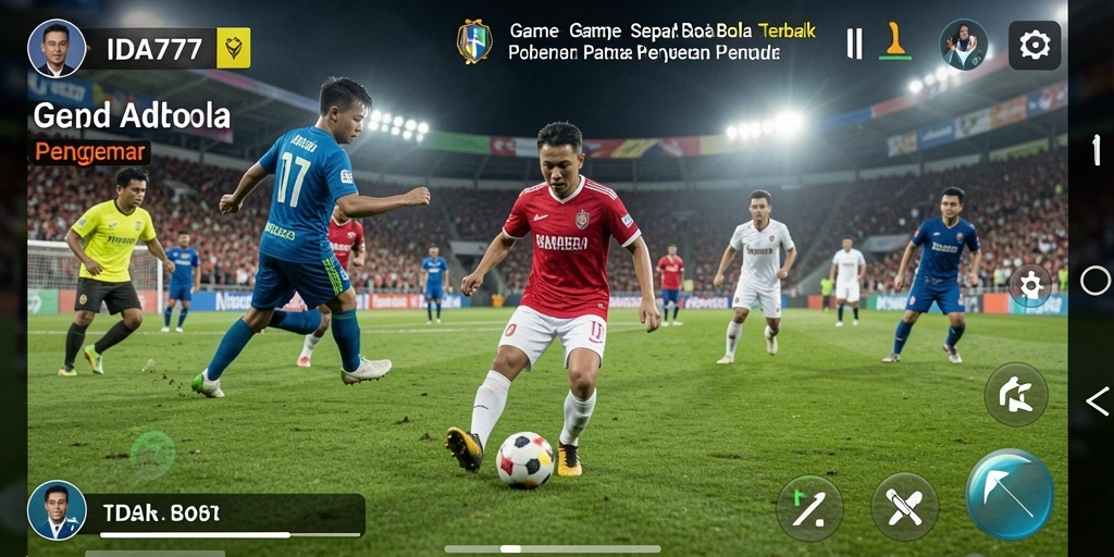 Tampilan gameplay menegangkan dalam game sepak bola IDA777.