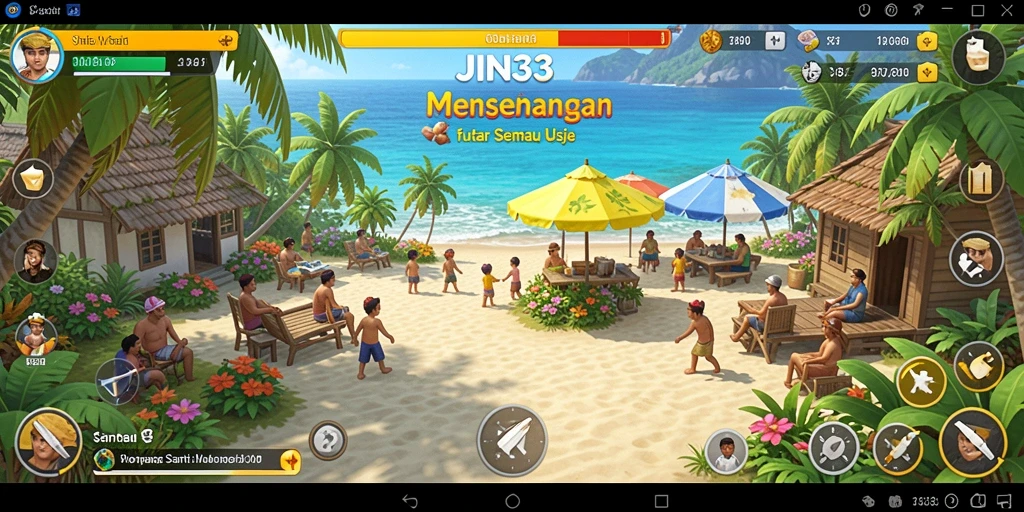 Tampilan gameplay JIN33 yang ceria dan menyenangkan.