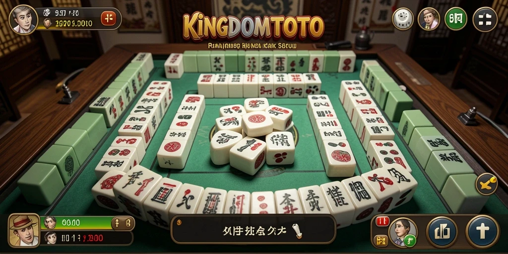 Tampilan gameplay seru di KINGDOMTOTO dengan elemen Mahjong.