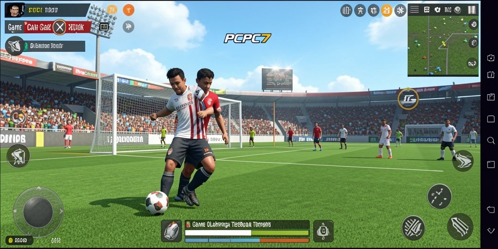 Tampilan gameplay PCPC7 yang seru dan menegangkan dalam cabang olahraga.