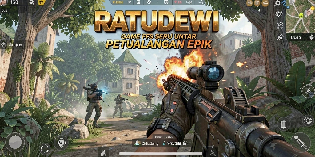 Tampilan gameplay seru dalam RATUDEWI dengan aksi FPS mendebarkan.