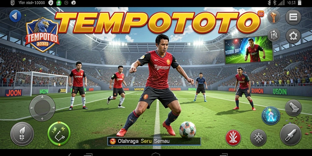 Tampilan gameplay seru TEMPOTOTO dalam aksi olahraga.